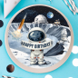 Preview: Tortenaufleger Weltall mit Astronaut & Rakete